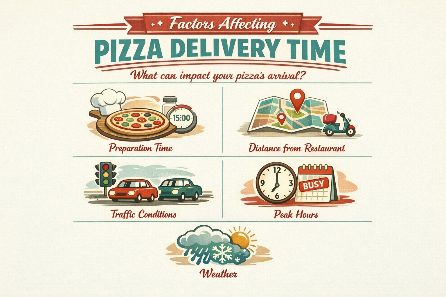 Delivery time factors infographic